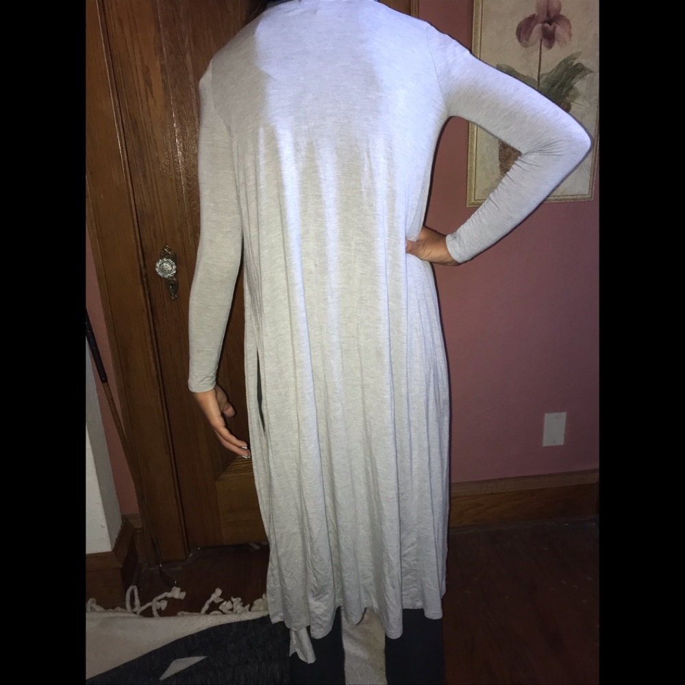 Grey long cardigan